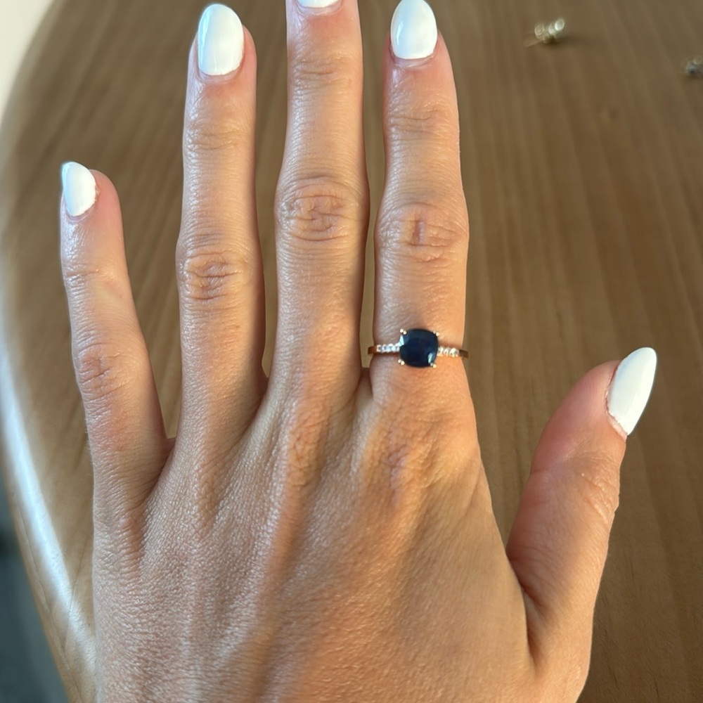 Vanessa Tugendhaft Rose Gold Sapphire Ring